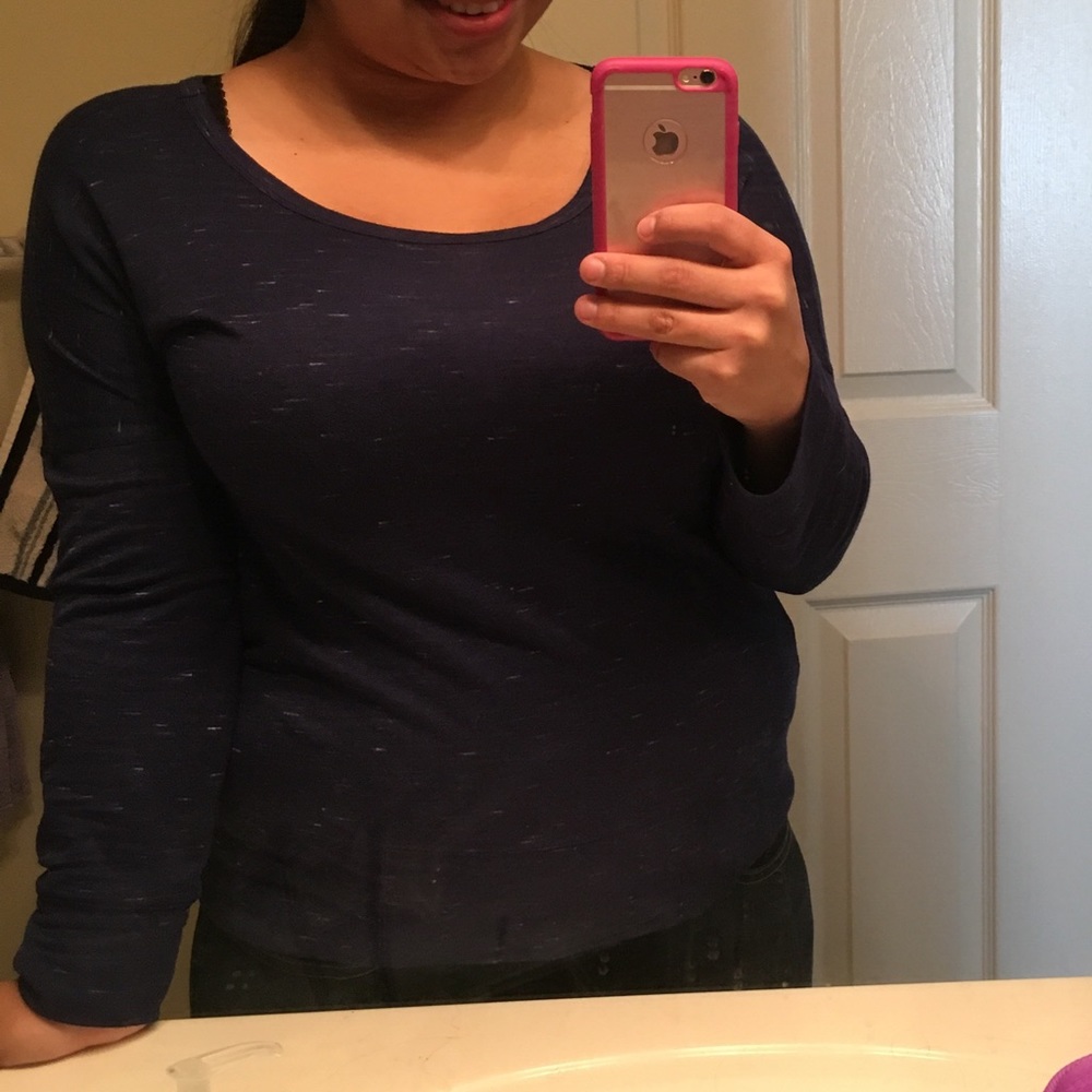 Long sleeve navy blue shirt